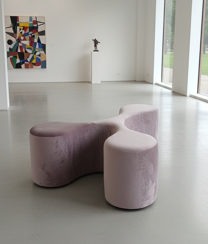 Custom pink triangular seat